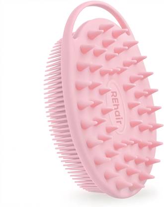 REhair Ultra Soft Silicone Bath Brush, 2 in 1 Body & Shampoo Scrubber Loofah (Pink)