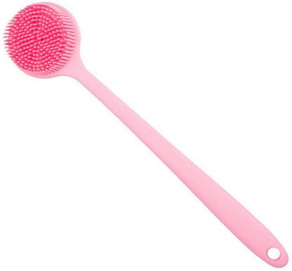 RBGIIT Gentle Scrubbing Silicone Shower Brush with Dual Bristles and Handle