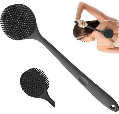 HM EVOTEK Shower Back Scrubber with Non-Slip Handle and Silicone Cleaning Tips