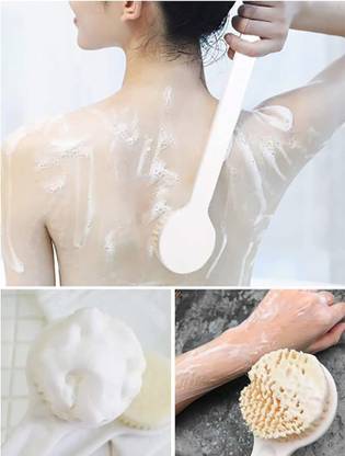 KREQU Bath Brush Back Scrubber for Bathing Long Handle back brush for bathing