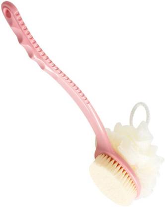 Masox Store 2-in-1 Bath Sponge Dourable Side Back Scrubber Brush Loofah With Handle L-7