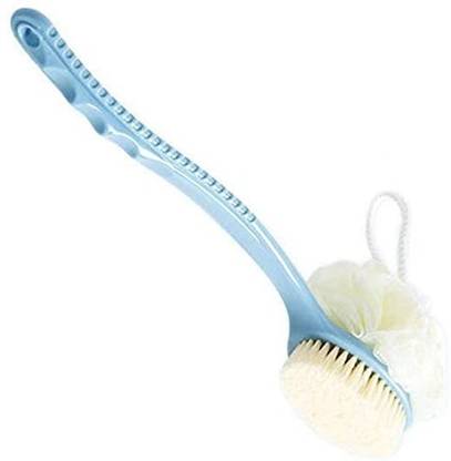 Masox Store 2-in-1 Bath Sponge Dourable Side Back Scrubber Brush Sponge With Handle L-173