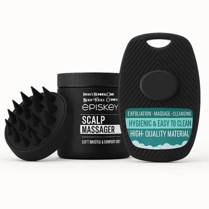 Episkey Bath & Scalp Care Combo – Scalp Massager Brush + Silicone Body Scrubber Brush