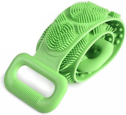 LICHEE Silicone Body Back Scrubber, Double Side Bathing Brush for Skin Deep Cleaning Massage, Dead Skin Removal Exfoliating Belt for Shower, Easy to Clean, Lathers Well for Men & Women