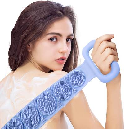 BeeDuck Silicone Double Side Body Back Scrubber Bath Brush Washer For Dead Skin Removal