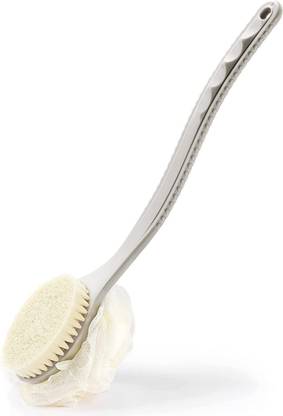 Masox Store Back Scrubber Bath Mesh Sponge with Curved Long Handle for Skin Exfoliating Bath