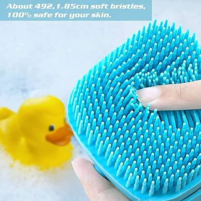 AnjaniputrA Silicone Body Massage Bath Brush with Soap Dispenser |Silicon Body Back Scrubber