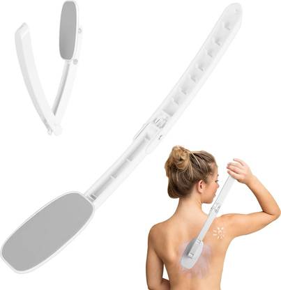 HANNEA Foldable Lotion Applicator with Long Handle Back Scrubber and Body Brush