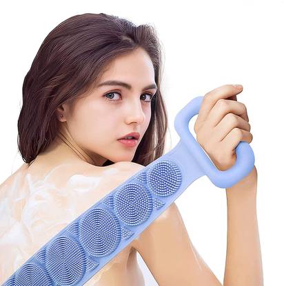 JKRP Multi Bath Double Side Silicone Body Back Scrubber Bath Brush