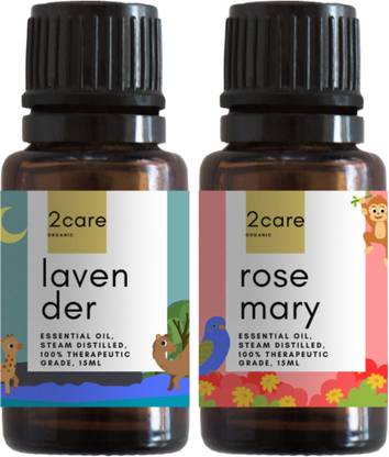 2 care Lavender Essential Oil & Rosemary Oil Combo (pack of 2)