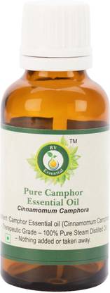 R V Essential Pure Camphor Essential Oil 10ml- Cinnamomum Camphora (100% Pure and Natural Steam Distilled)
