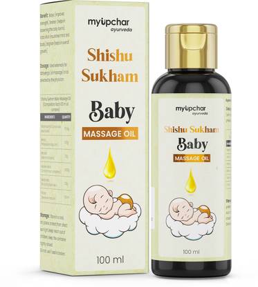 myupchar ayurveda Shishu Sukham Baby Massage Oil | Non Sticky & Moisturizing Baby Oil For New Born