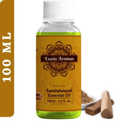 Exotic Aromas Sandalwood Essential Oil (Chandan Oil) For Bright,Flawless Skin & Diffusers