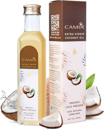 CAMIA 100% Pure, Unrefined, Organic Extra Virgin Cold Pressed Coconut Oil for beauty