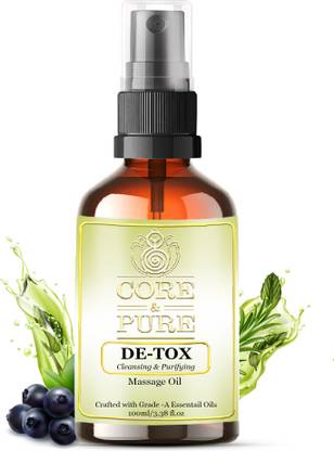 CORE & PURE De-Tox Body Massage Oil- Helps in Post Delivery/Pregnancy Toxins Removal |Natural Essential Oils Infused, Ayurvedic