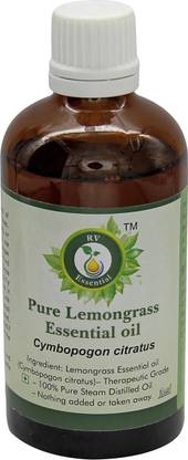 R V Essential Lemongrass Essential Oil 50ml- Cymbopogon Citratus (100% Pure and Natural Steam Distilled)