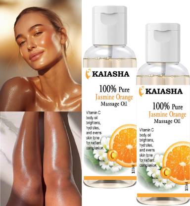 KAIASHA Best Jasmine Orange Oil Non-sticky, Massage Oil. Glowing Skin PACK OF-2