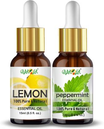 BROER Lemon & Peppermint Essential Oil - 100% Pure, Natural, Refreshing & Undiluted