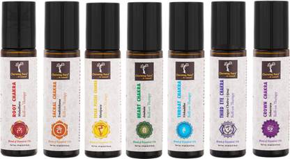 Charming Aura Combo Pack of 7 Chakra Roll-on Therapy Oil (10ml each) Blend of essential oils