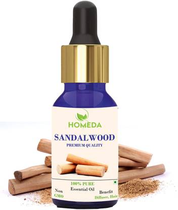 Homeda Pure Sandalwood Essential Oil for Face, Skin care, Pooja, Diffuser, Chandan Oil