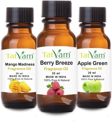 तत्वं साबुन बनाने वाला खुशबू तेल 3 का सेट - बेरी ब्रीज़, एप्पल ग्रीन, मैंगो मैडनेस (30 ml प्रत्येक)