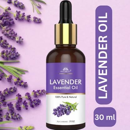 INTIMIFY Lavender Essential Oil for Hair, Skin, Acne, Blemish Free Glowing Skin, Stress