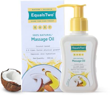 EqualsTwo Nourishing Baby Massage Oil,All Skin Types, Dermatologically Tested, Pack of 2