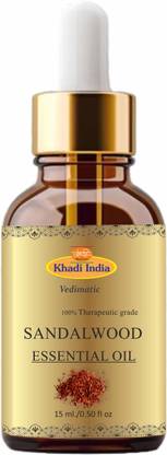 vedimatic Khadi Sandalwood Essential Oil (Chandan Oil) For Bright,Flawless Skin &Diffusers