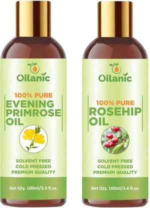Oilanic Premium Evening Primrose Oil & Rosehip Oil Combo pack of 2 bottles of 100 ml(200 ml)