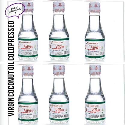 GREENNUT Extra Virgin Coconut Oil Cold Pressed Pack of 6X100ML