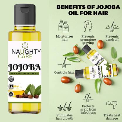 NaughtyCare Organics 100% Pure Cold Pressed Natural Unrefined Jojoba Oil