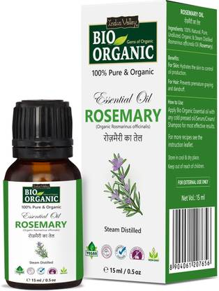 Indus Valley 100% Natural & Organic, Rosemary Essential Oil & Dropper for Skin, Hair Care