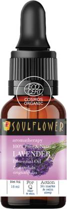 Soulflower Essential Oil Lavender (15 ml)| 100% Pure, Natural and Undiluted for Hair, Skin and Face