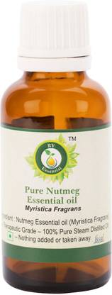 R V Essential Pure Nutmeg Essential Oil 30ml- Myristica Fragrans (100% Pure and Natural Steam Distilled)