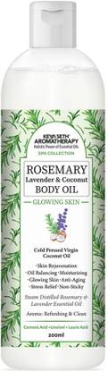 KEYA SETH AROMATHERAPY Rosemary Lavender Coconut Body Oil, Glowing Skin, Moisturizing Refreshing Aroma