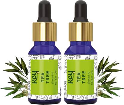 Rey Naturals Tea Tree Essential Oil - Pure, Organic, Undiluted | For Hair Growth, Skin, Acne