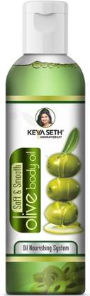 KEYA SETH AROMATHERAPY Soft & Smooth Body Oil, Quick Absorbing Non-Sticky Nourishment for Hair & Skin, Daily Use After Bath Massage Oil for Men & Women Enriched with Pure Olive & Essential Oils