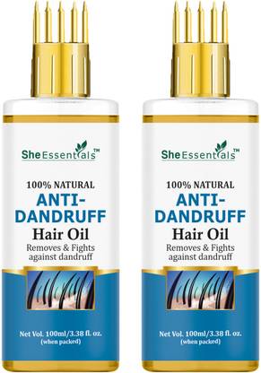 She Essentials Anti Dandruff Oil for Flakes, Itchy Scalp, Heavy Dandruff, Pack of 2,100 ML Each