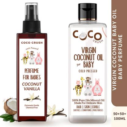 COCO CRUSH 100% Natural Baby Perfume 50ml & Virgin Coconut Cold Pressed Oil 50ml