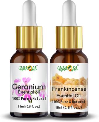 BROER Frankincense & Geranium Essential Oil 100% Pure, Natural, Refreshing & Undiluted