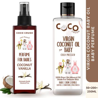 COCO CRUSH 100% Natural Baby Perfume 50ml & Virgin Coconut Cold Pressed Oil 200ml