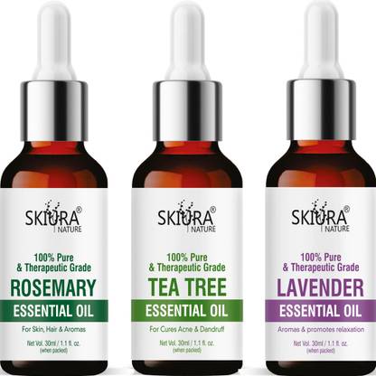 Skiura Nature Rosemary Oil, Tea Tree Oil & Lavender Oil For Skin Lightening & Brightening