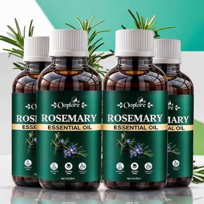 Ooplore Rosemary Oil for Skin, Muscle & Hair - Rosemary Essential Oil 32ml (Pack 4)