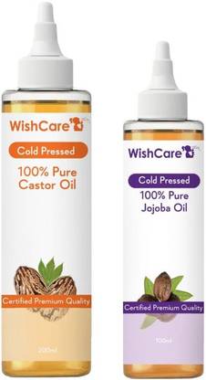 WishCare Premium Cold Pressed Castor Oil (200 Ml) & Cold Pressed Natural Jojoba Oil (100 Ml) Hair Oil