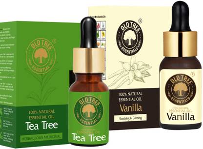 Old Tree Tea Tree and Vanilla Essential Oil Combo, 15 ml Each