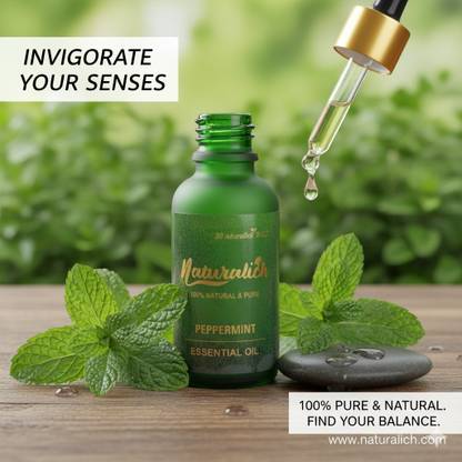 Naturalich Peppermint Essential Oil 30 ml , 100 % Pure, Natural & Steam Distilled Peppermint Essential Oil 30 ml