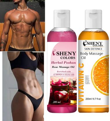 SHENY COLORS Skin Brightening & Soothing Massage Oil – With Rose & Vitamin C