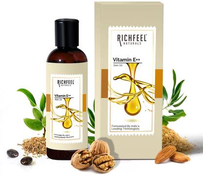 RICHFEEL Vitamin E Oil| Almonds & Walnuts|Anti-Stretch Marks and Scars | 80 ml