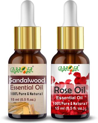 BROER Sandalwood & Rose Essential Oil - 100% Pure, Natural, Refreshing & Undiluted