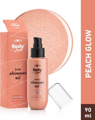 Plum BodyLovin’ Body Shimmer Oil - Peach Glow | Intense colour payoff | Non-greasy